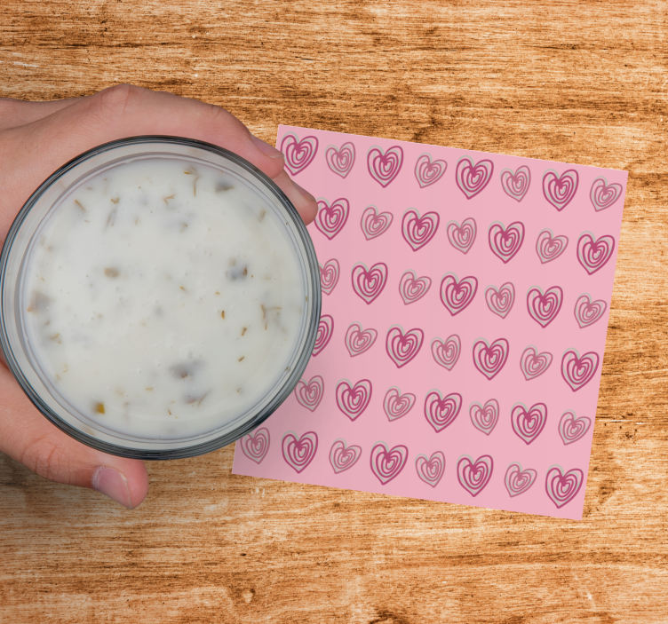 Moderne onderzetters gelaagde hartpatronen - TenStickers