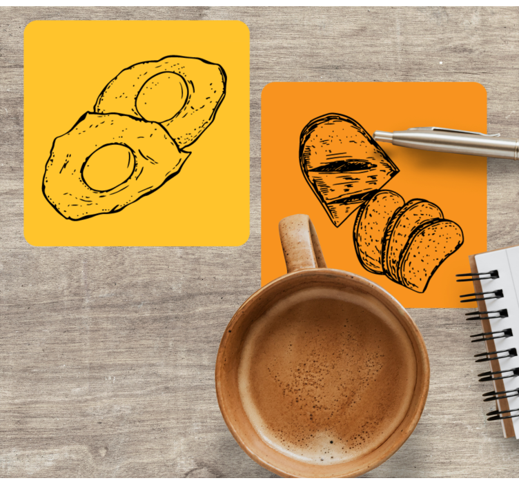 Moderne onderzetters gesneden avocado en brood - TenStickers