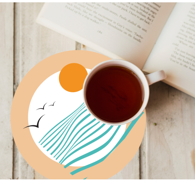 Moderne onderzetters golfpatroon zonsondergang - TenStickers