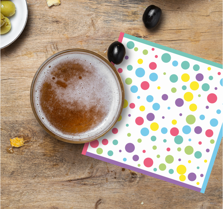 Moderne onderzetters kleurrijk stippenpatroon - TenStickers