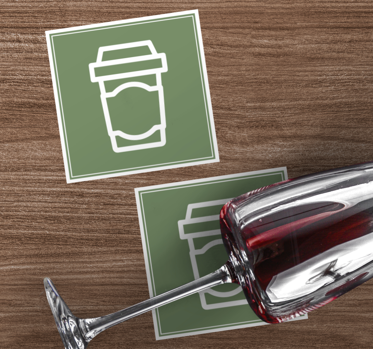 Moderne onderzetters koffiemok illustratie - TenStickers
