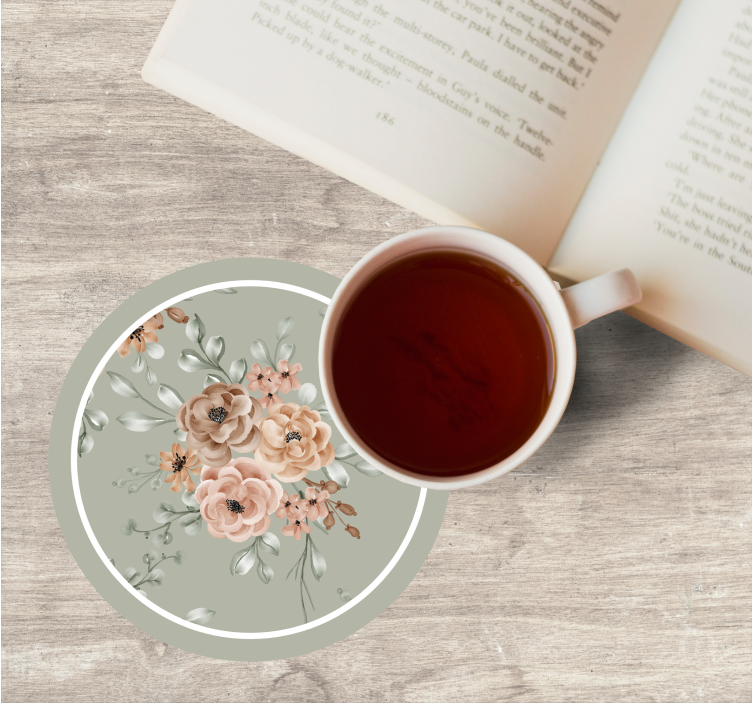 Moderne onderzetters met bloemige elegantie motief - TenStickers