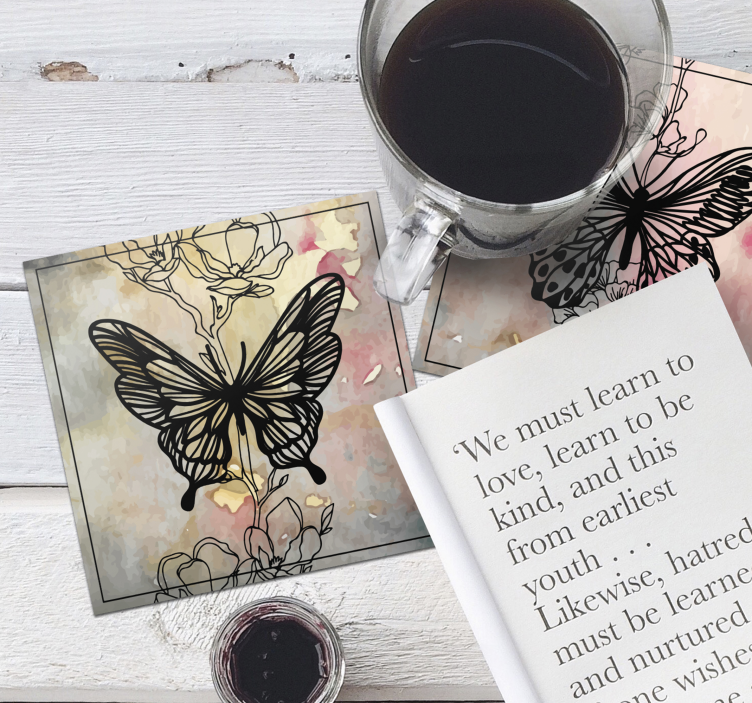 Moderne onderzetters met elegant vlinderdesign - TenStickers