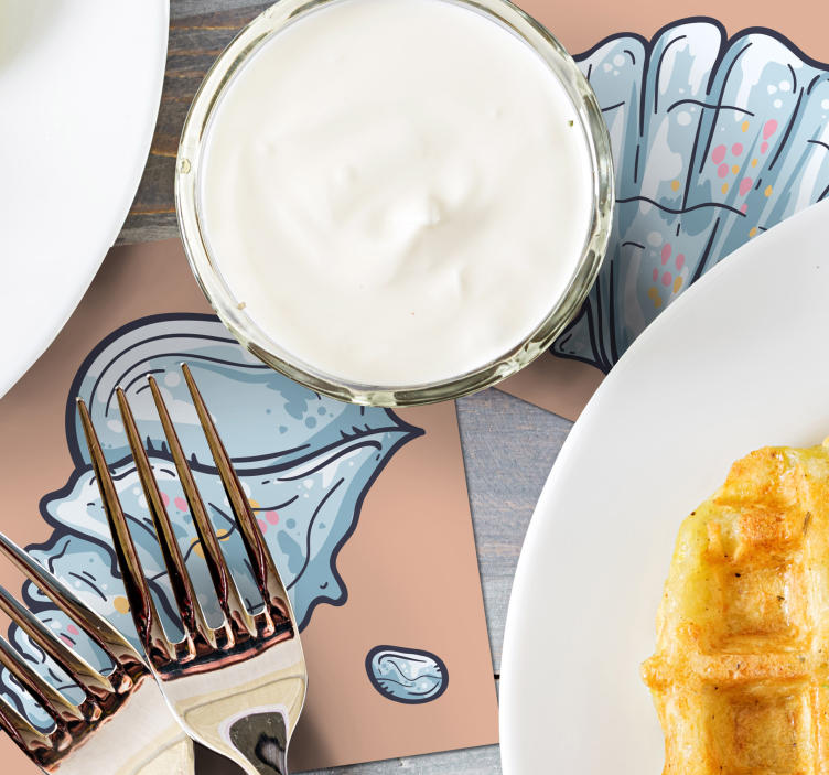 Moderne onderzetters met schelpmotieven - TenStickers