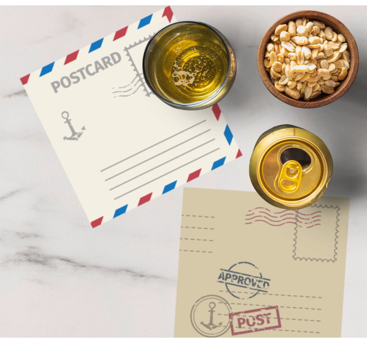 Moderne onderzetters met vintage ansichtkaartdesign - TenStickers