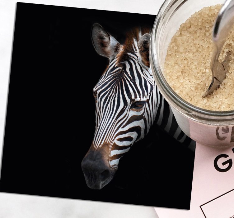 Moderne onderzetters met zebra kop illustratie - TenStickers