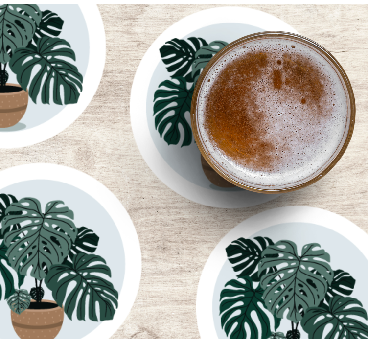 Moderne onderzetters monstera plant illustratie - TenStickers
