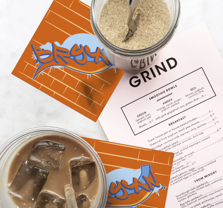 Moderne onderzetters urban graffiti achtergrond - TenStickers