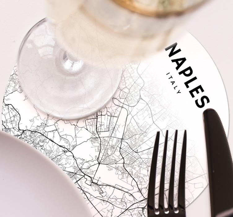 Napels in cirkel meer onderzetters - TenStickers