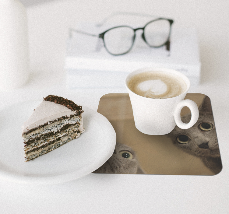 Nieuwsgierige kattengezichten enge onderzetters - TenStickers