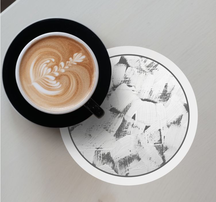 Onderzetters abstract monochrome penseelstreken - TenStickers