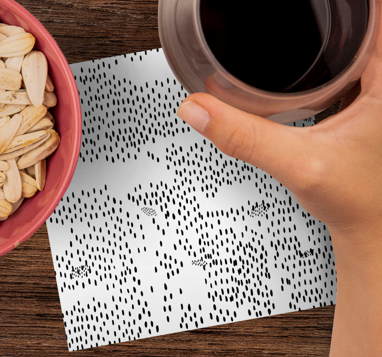 Onderzetters abstract zwart patroon - TenStickers