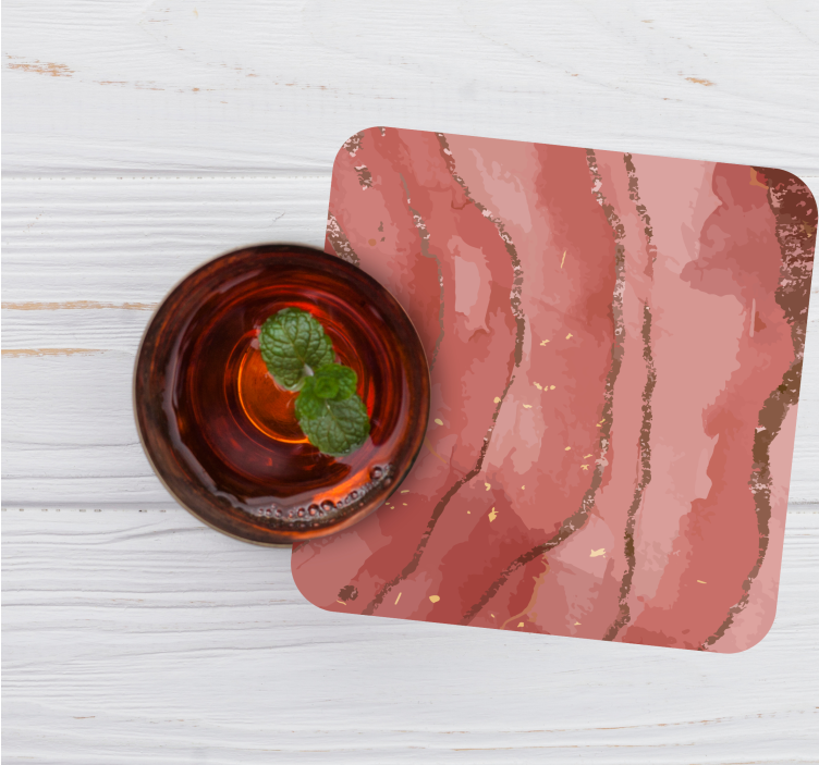 Onderzetters abstracte roze marmer swirls - TenStickers