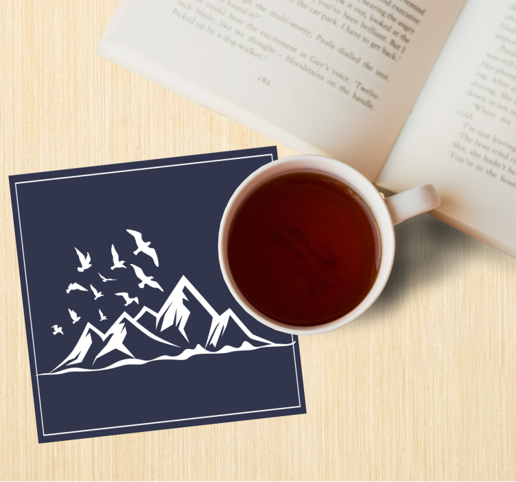 Onderzetters berglandschap silhouet - TenStickers