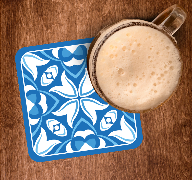 Onderzetters bloemenpatroon blauw - TenStickers