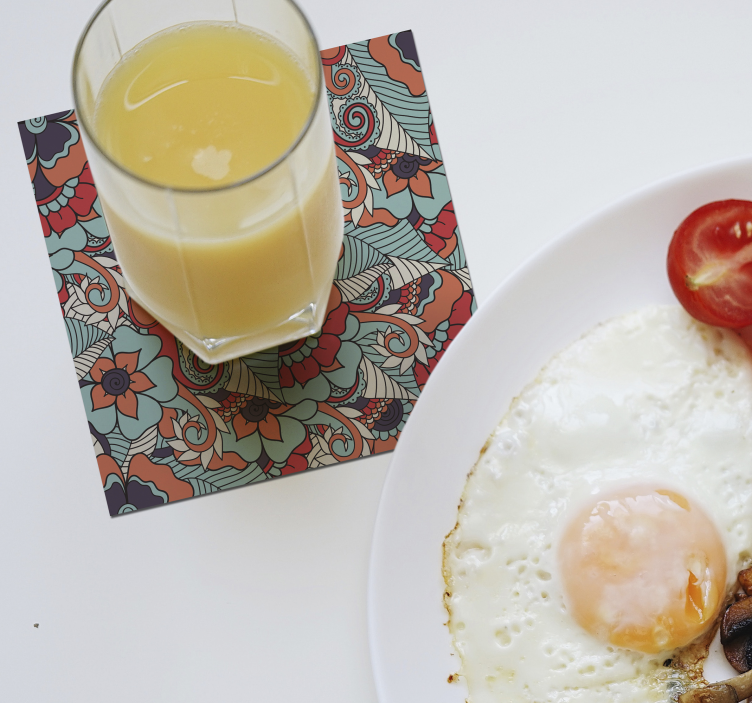 Onderzetters bloemenprint concept - TenStickers