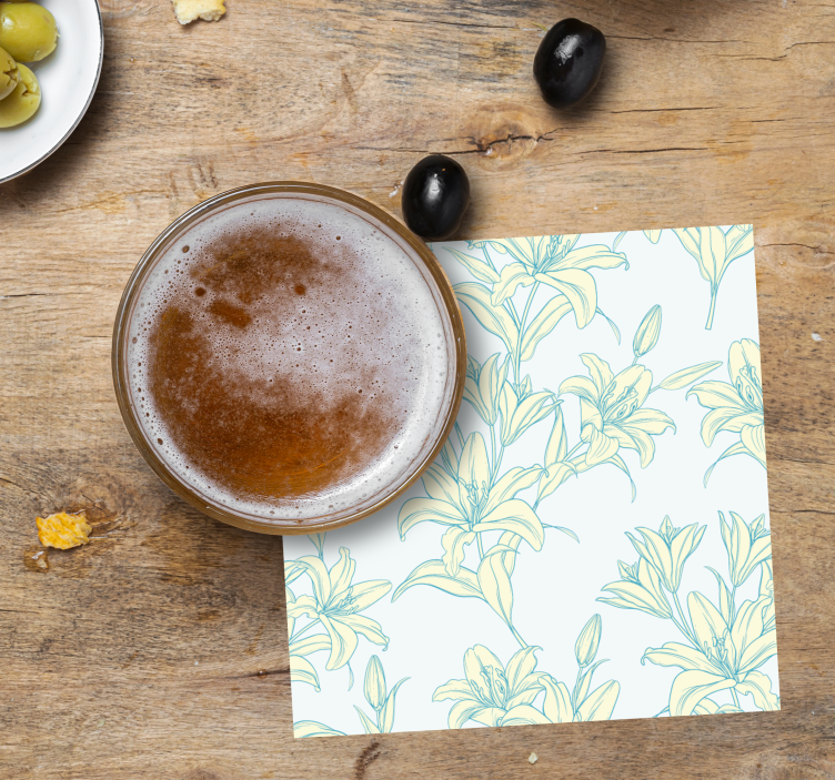 Onderzetters bloemig patroon elegant - TenStickers