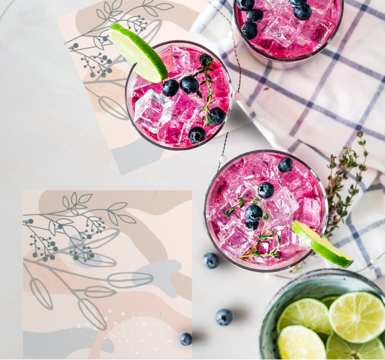 Onderzetters bloemige abstracte patronen - TenStickers