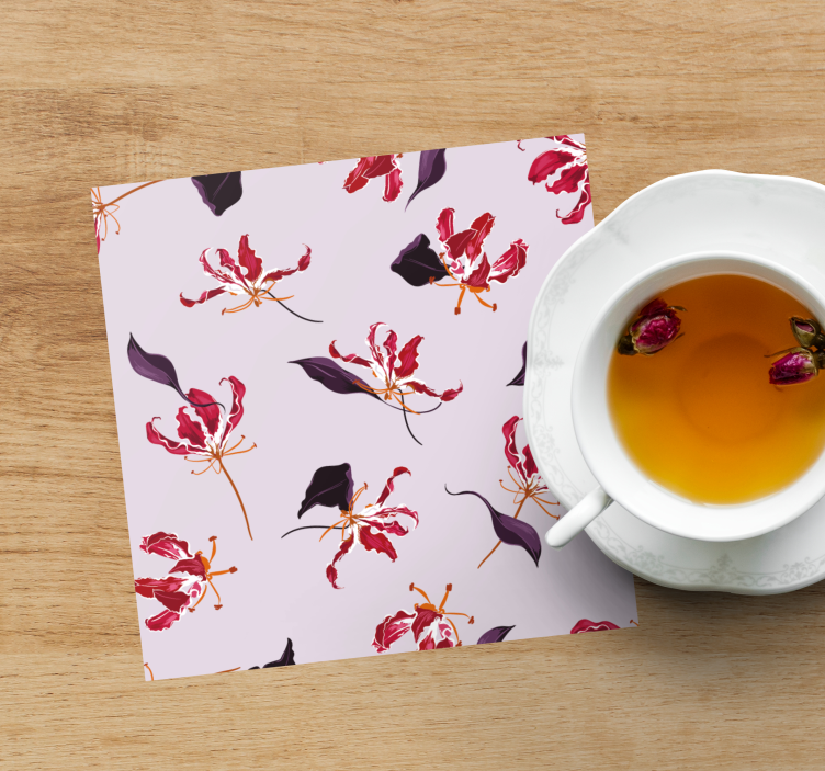 Onderzetters bloemmotief elegant - TenStickers