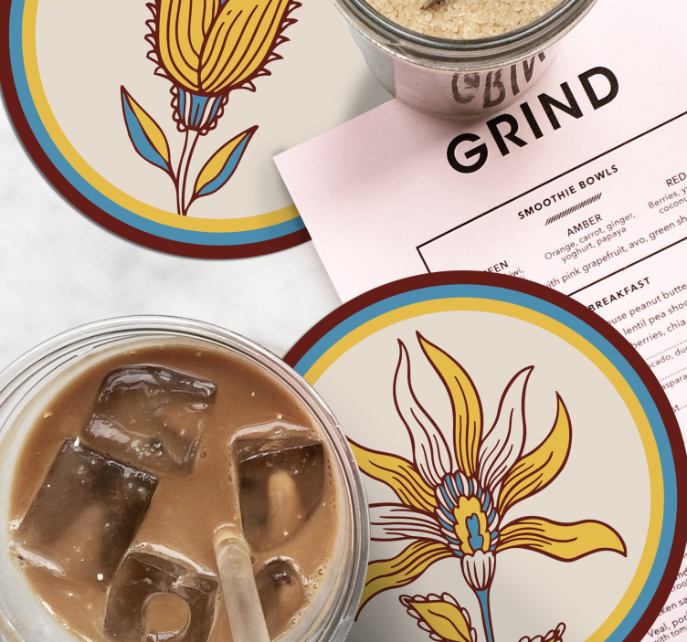 Onderzetters bloemmotief set - TenStickers