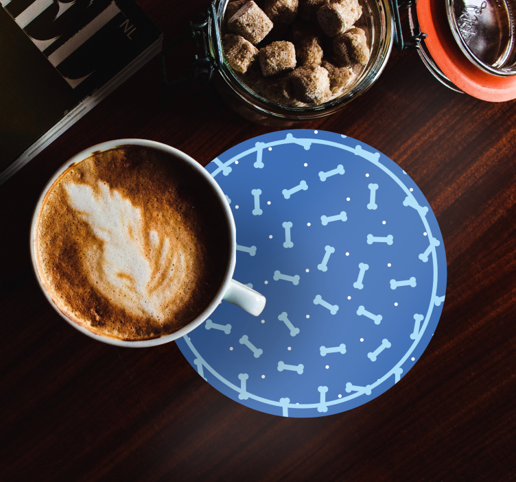 Onderzetters bone pattern circle - TenStickers