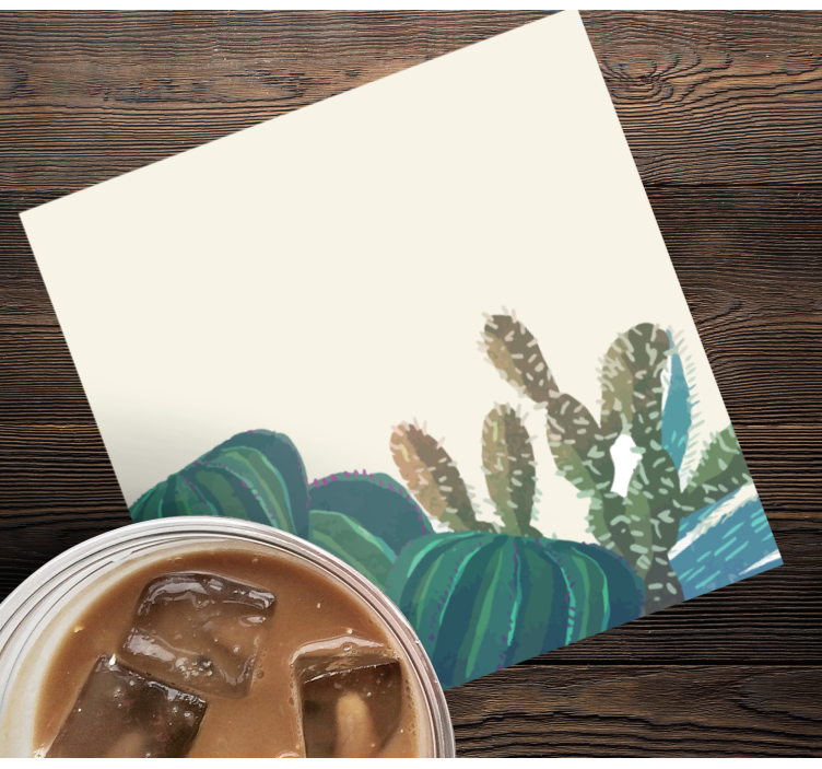 Onderzetters cactussen arrangement met textuur - TenStickers