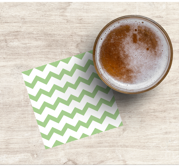 Onderzetters chevronpatroon in groen - TenStickers
