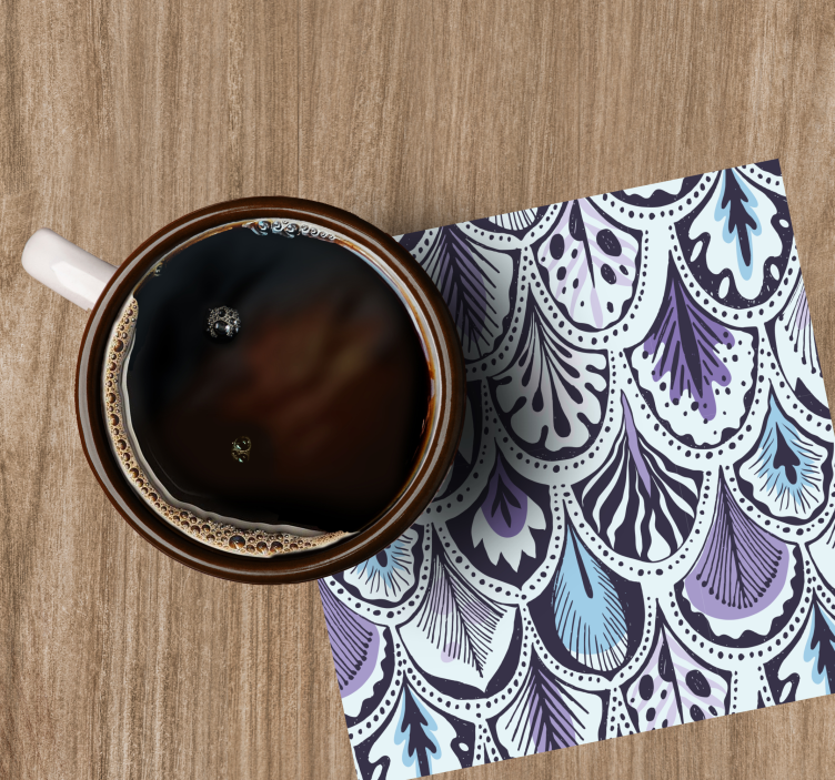 Onderzetters elegant bladmotief patroon - TenStickers