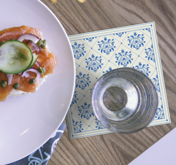 Onderzetters elegant bloemenpatroon - TenStickers