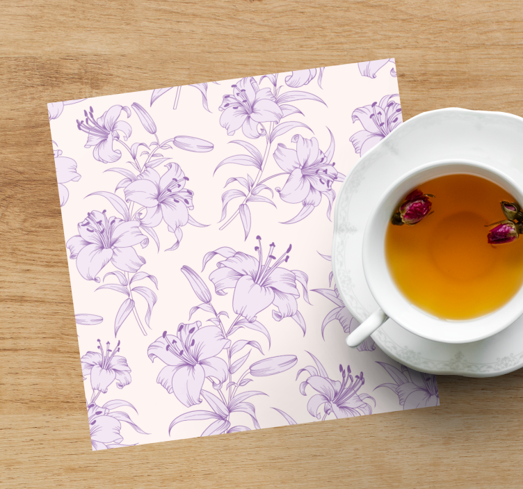 Onderzetters elegant leliepatroon - TenStickers