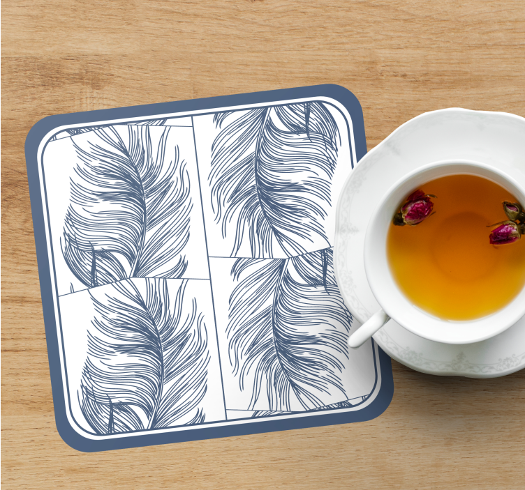Onderzetters elegant veerpatroon - TenStickers
