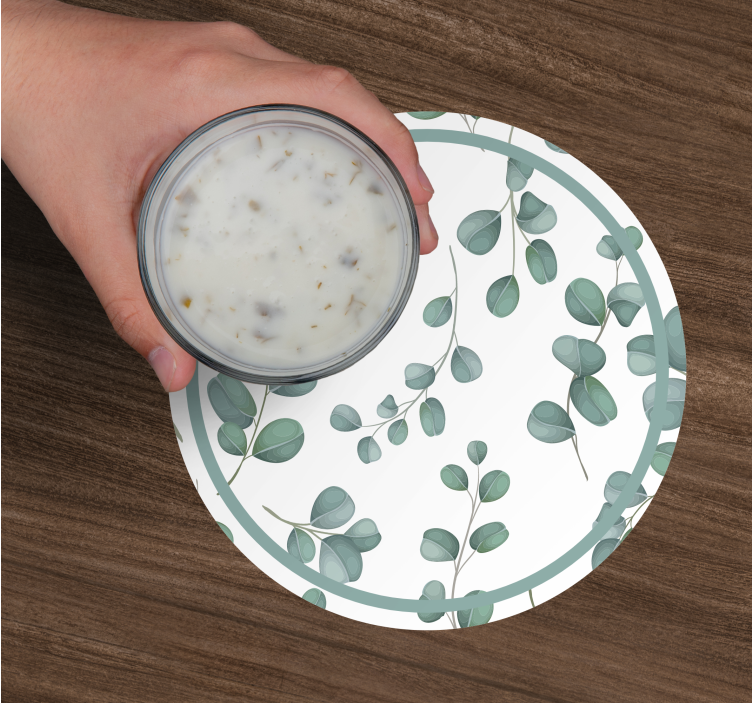 Onderzetters eucalyptusbladeren patroon - TenStickers