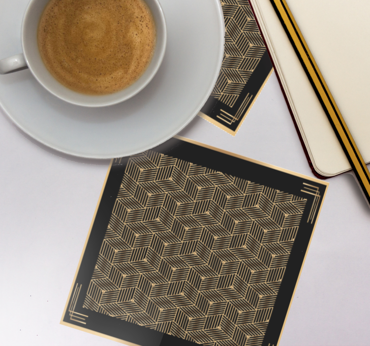 Onderzetters geometrisch bladmotief - TenStickers