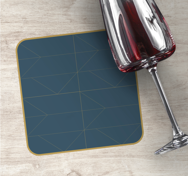 Onderzetters geometrisch patroon met gouden rand - TenStickers