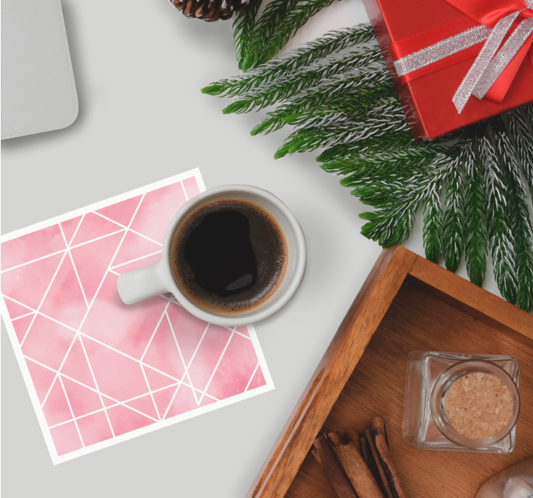 Onderzetters geometrisch roze patroon - TenStickers