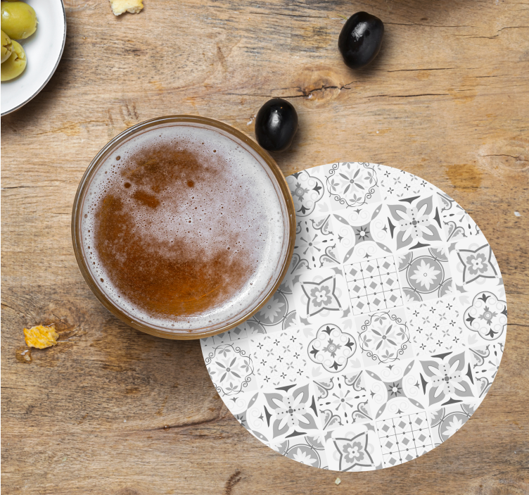 Onderzetters geometrische bloemarrangement - TenStickers