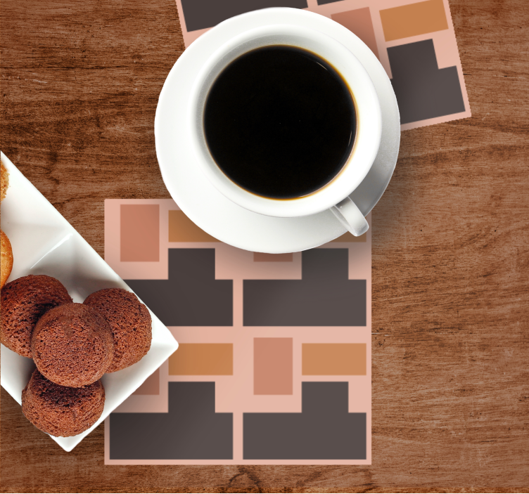 Onderzetters geometrische blokindeling - TenStickers