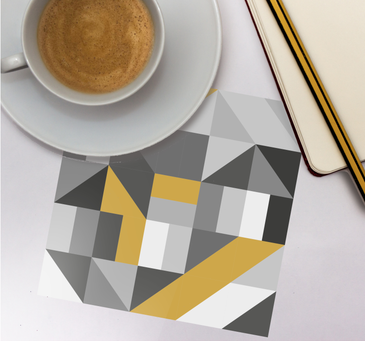 Onderzetters geometrische blokken met geel - TenStickers