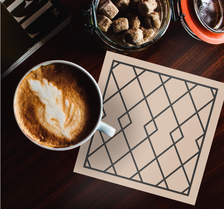 Onderzetters geometrische overlay compositie - TenStickers