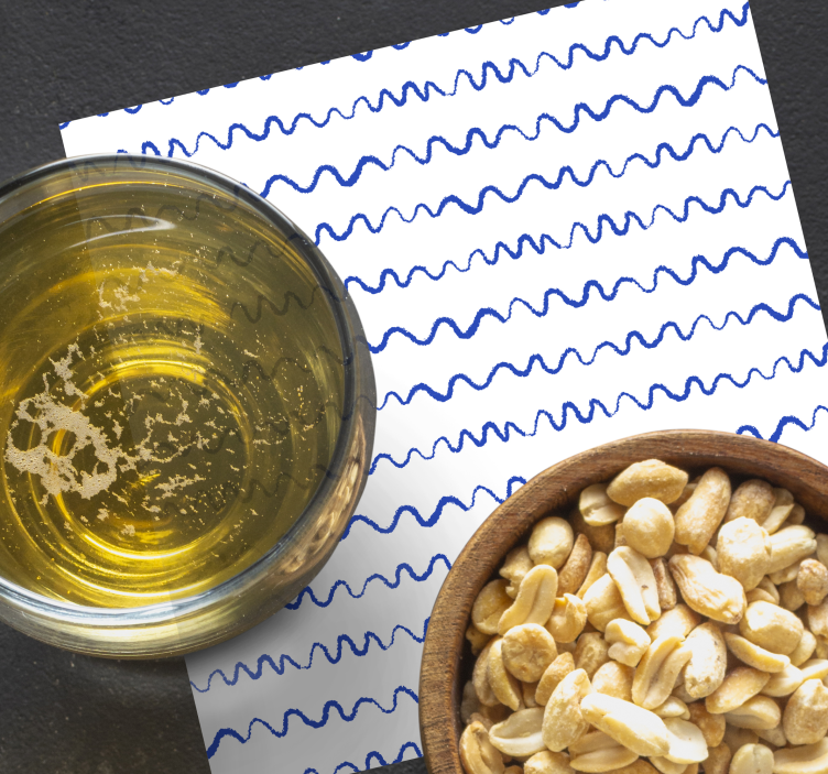 Onderzetters golfpatroon blauwe lijnen - TenStickers