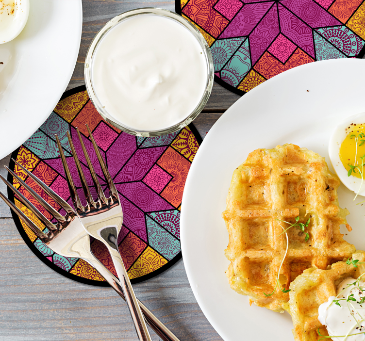 Onderzetters in een vriendelijk geometrisch ontwerp - TenStickers