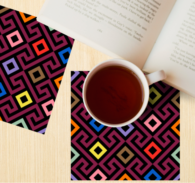 Onderzetters kleurrijk geometrisch patroon - TenStickers