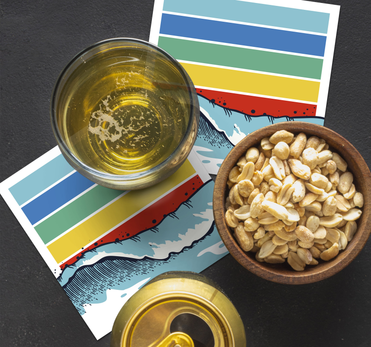 Onderzetters kleurrijk golfpatroon - TenStickers