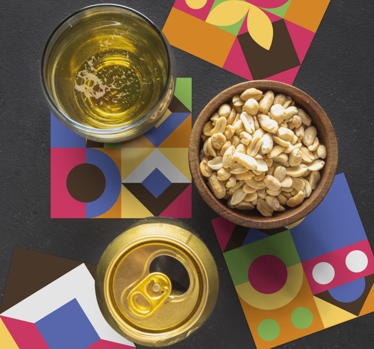 Onderzetters kleurrijke geometrische vormen - TenStickers