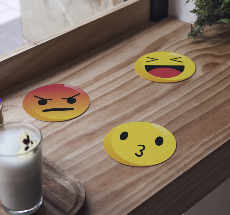 Emoticons onderzetters - TenStickers