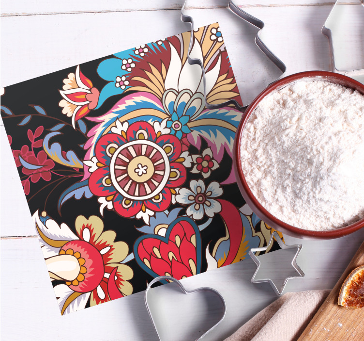 Onderzetters levendige bloemencompositie - TenStickers