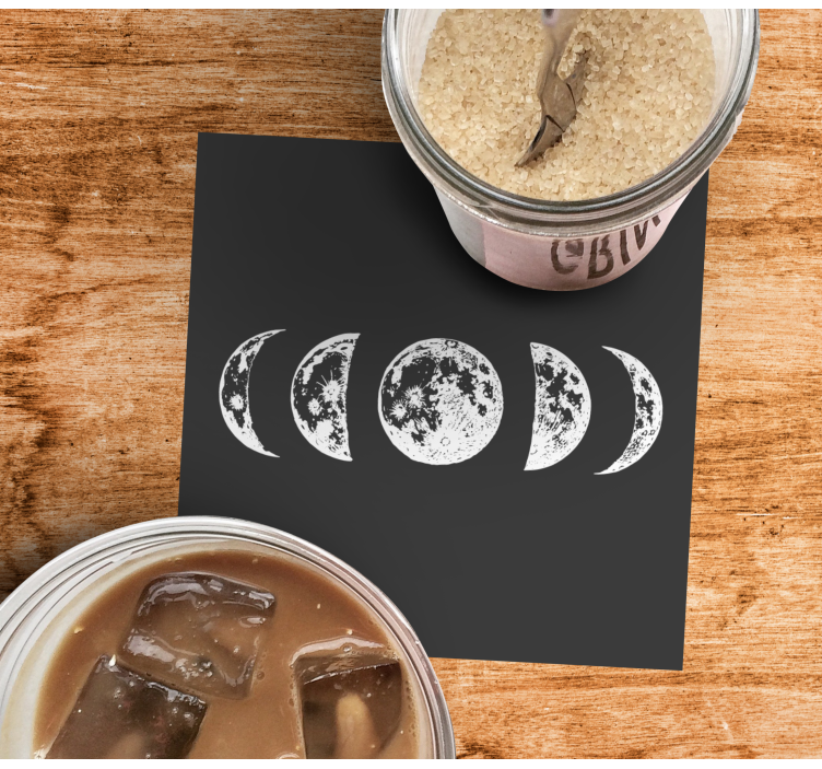 Onderzetters lunar fases illustratie - TenStickers