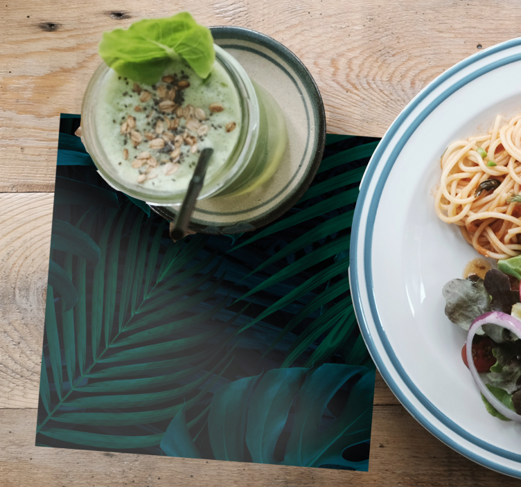 Onderzetters lush groene bladeren patroon - TenStickers
