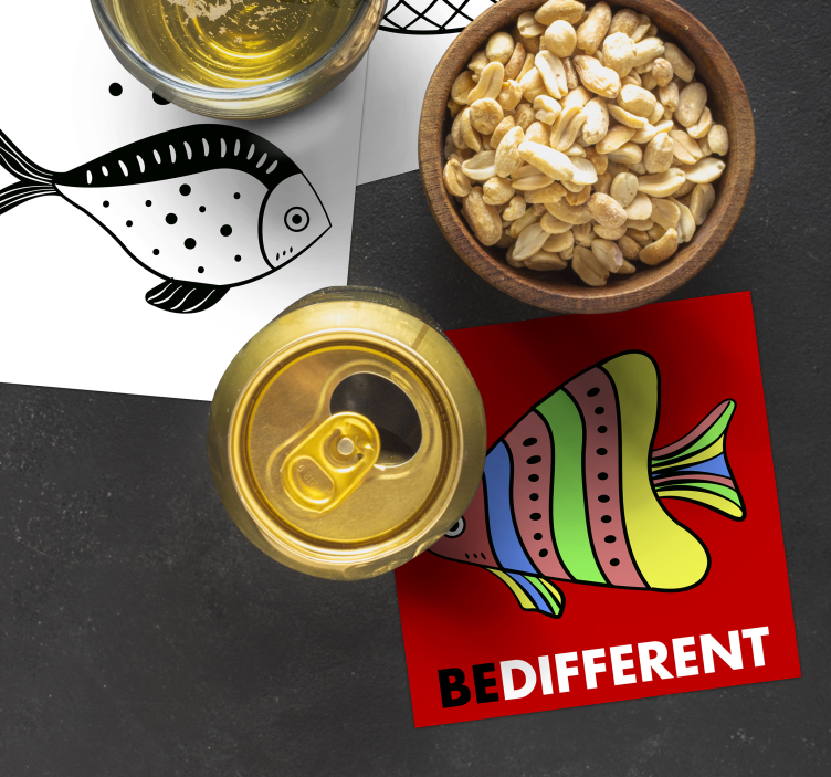 Onderzetters vissen met tekst - TenStickers