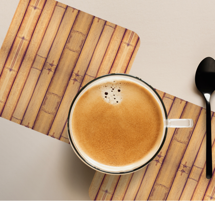 Onderzetters met bamboe textuur oppervlak - TenStickers